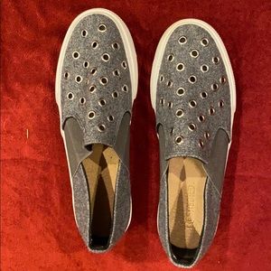 RESTRICTED Grey Platform Tennis Shoes